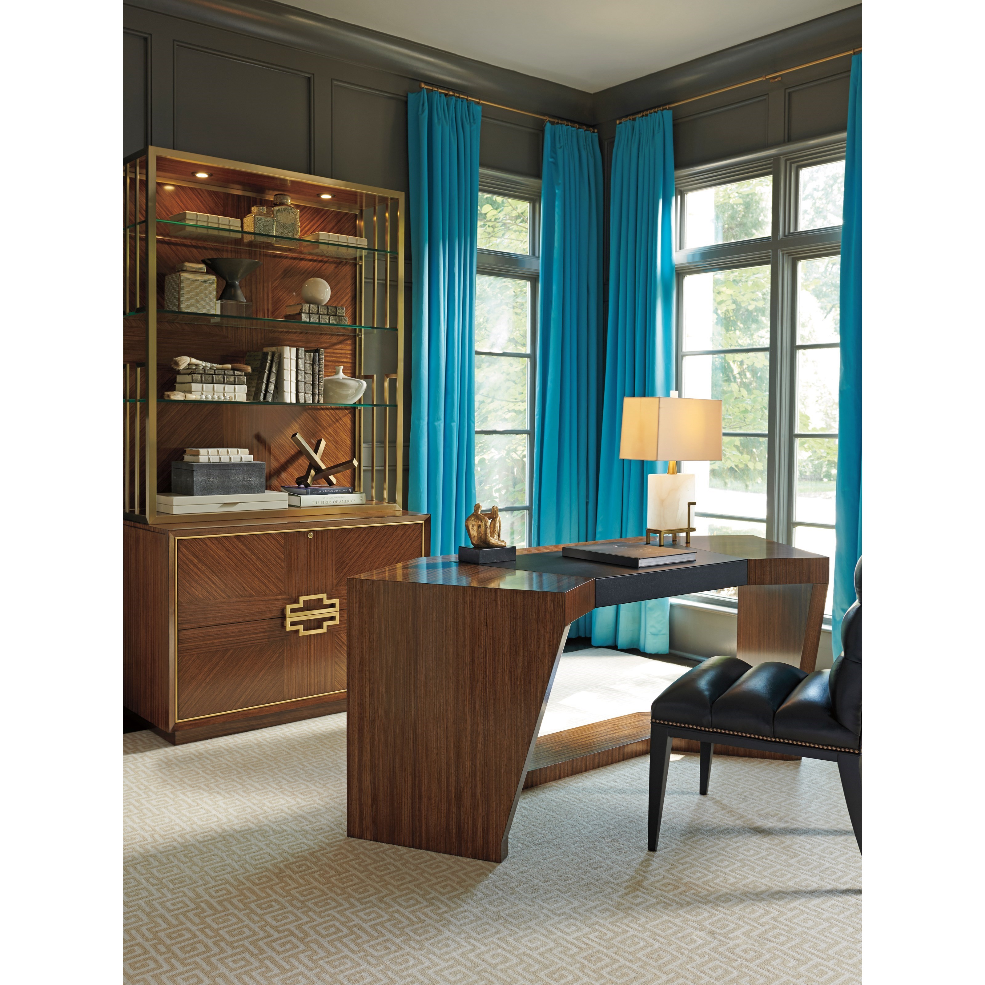 Sligh Aventura 195 411 Contemporary Angled Writing Desk with Faux